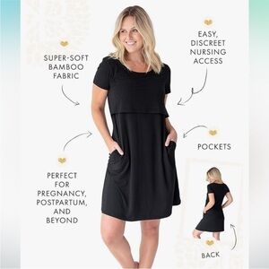 Kindred Bravely Nursing Dress Eleanora Size Small Maternity Pregnancy Postpartum